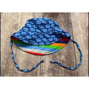 iPlay Baby Boy Toddler Whale Reversible Hat With Chin Strap, Size 0-18 months